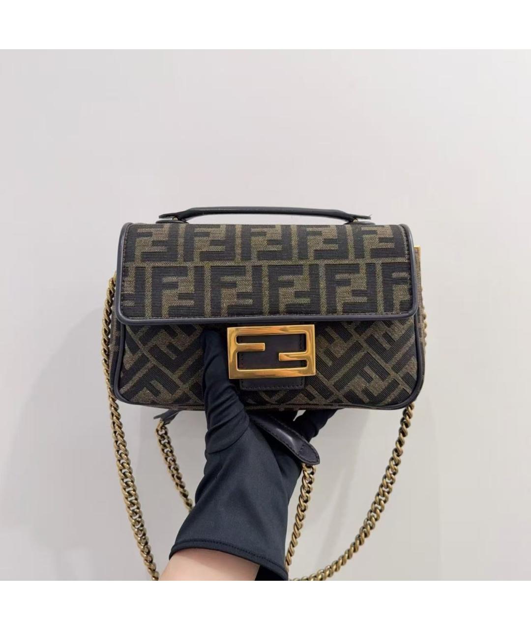 FENDI Коричневая сумка с короткими ручками, фото 2