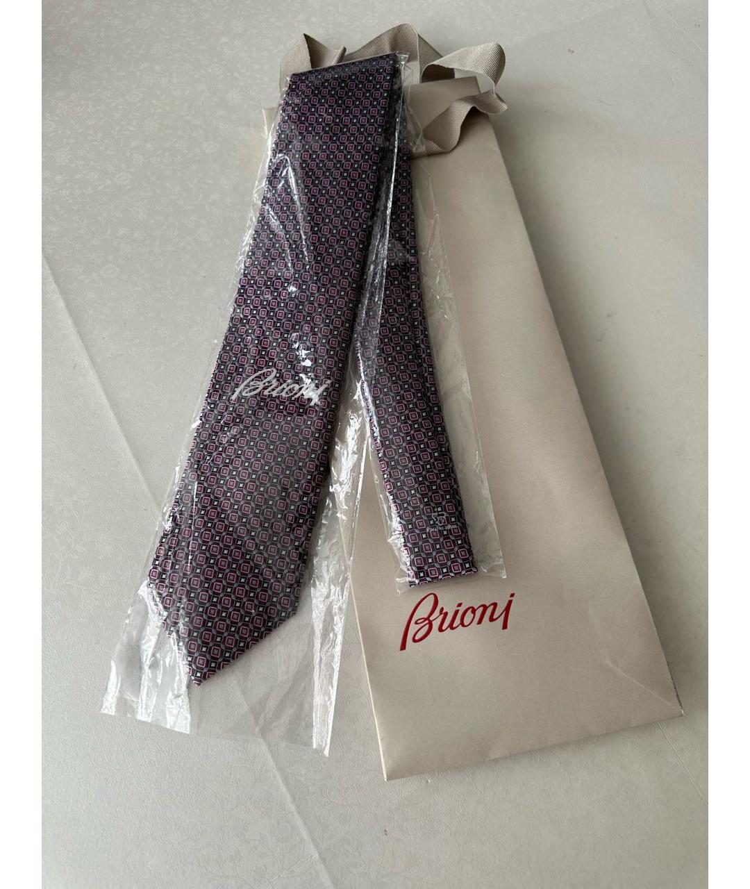 BRIONI Фиолетовый шелковый галстук, фото 4
