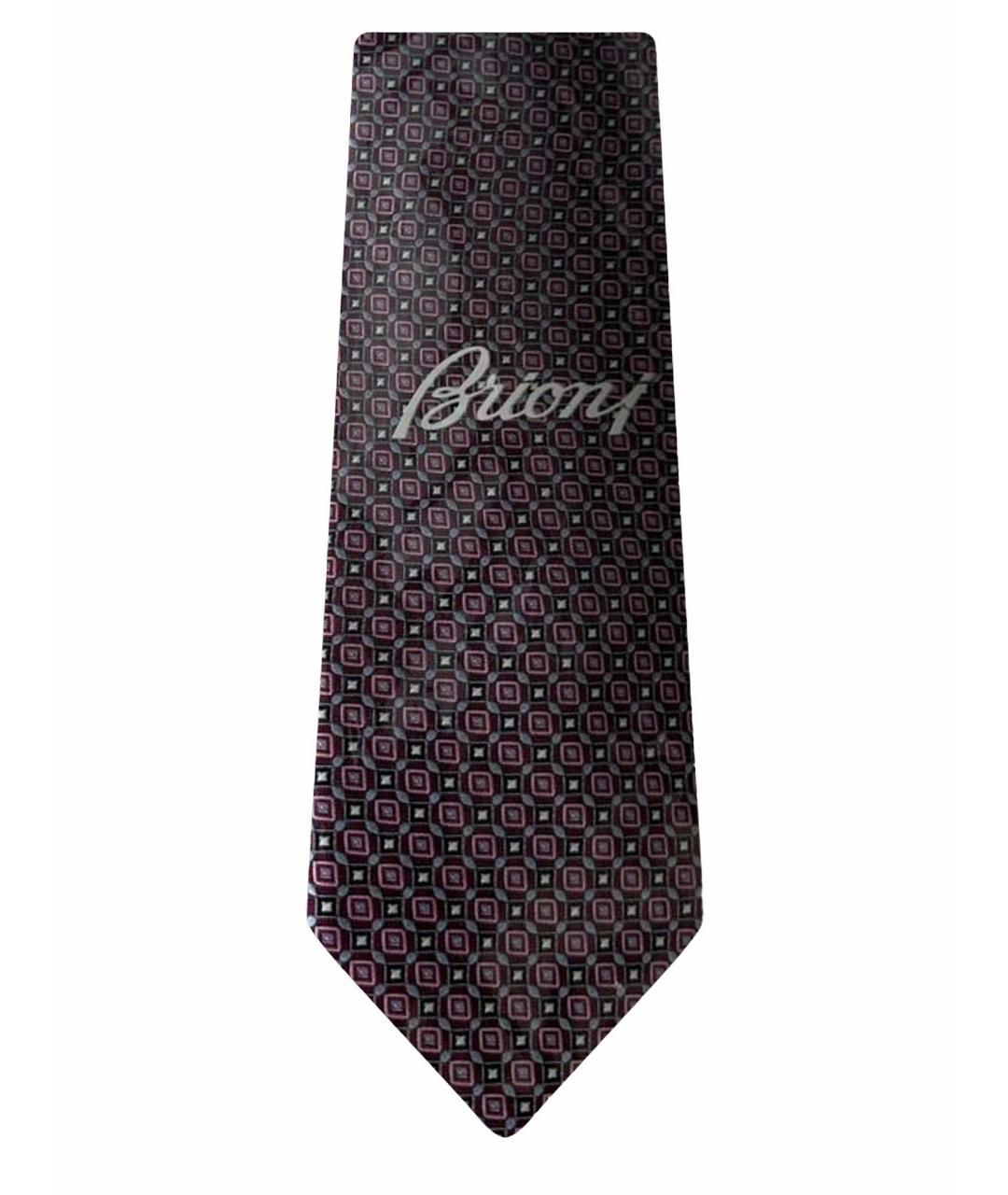 BRIONI Фиолетовый шелковый галстук, фото 1