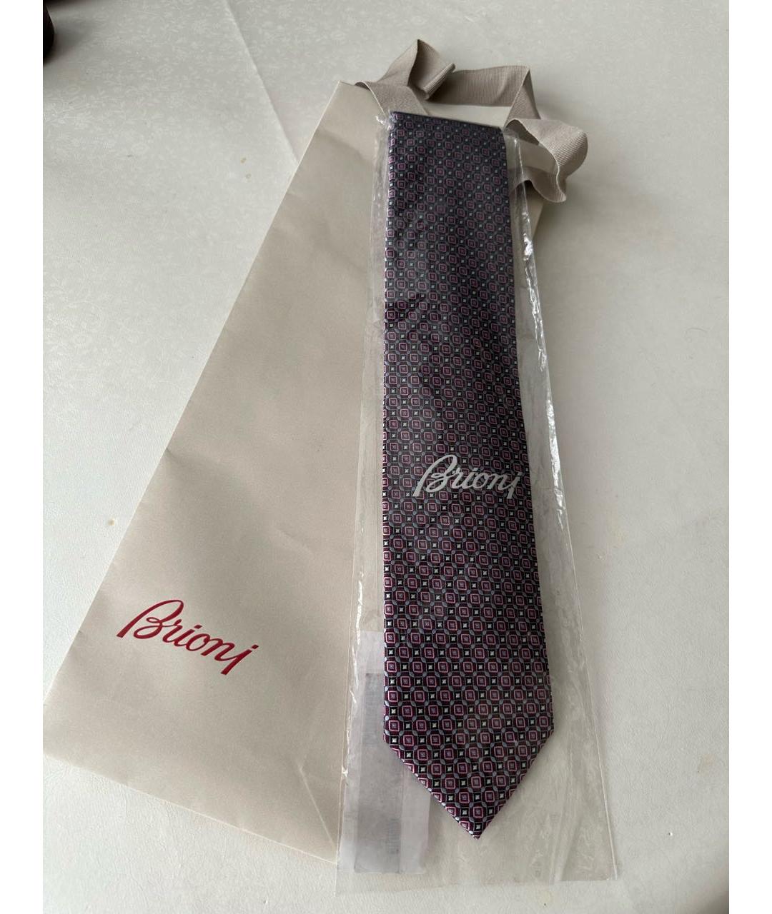 BRIONI Фиолетовый шелковый галстук, фото 2