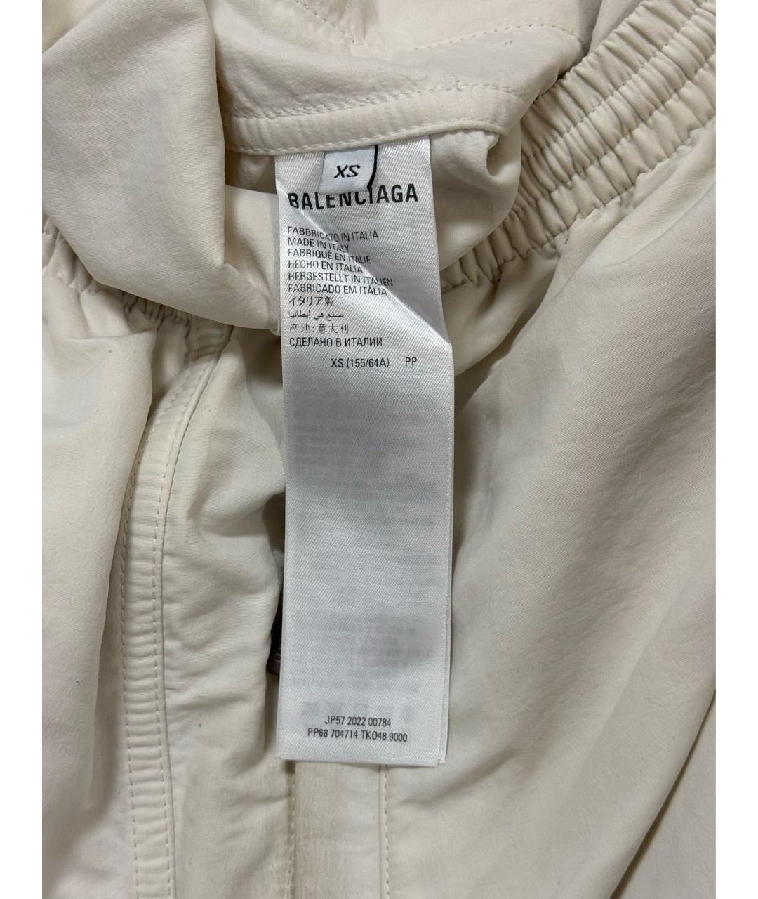 BALENCIAGA Белые полиэстеровые повседневные брюки, фото 5