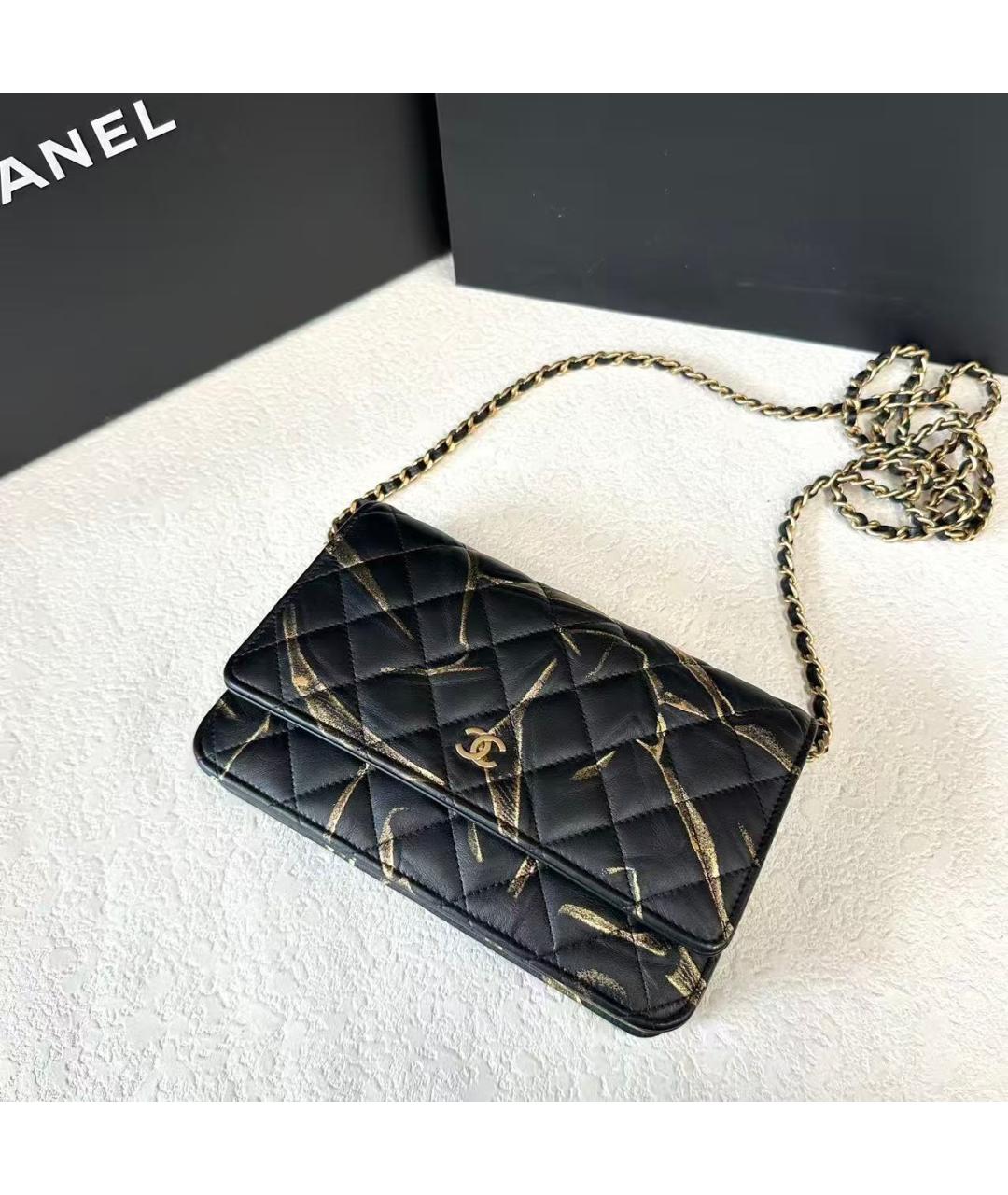 CHANEL Черная кожаная сумка через плечо, фото 4
