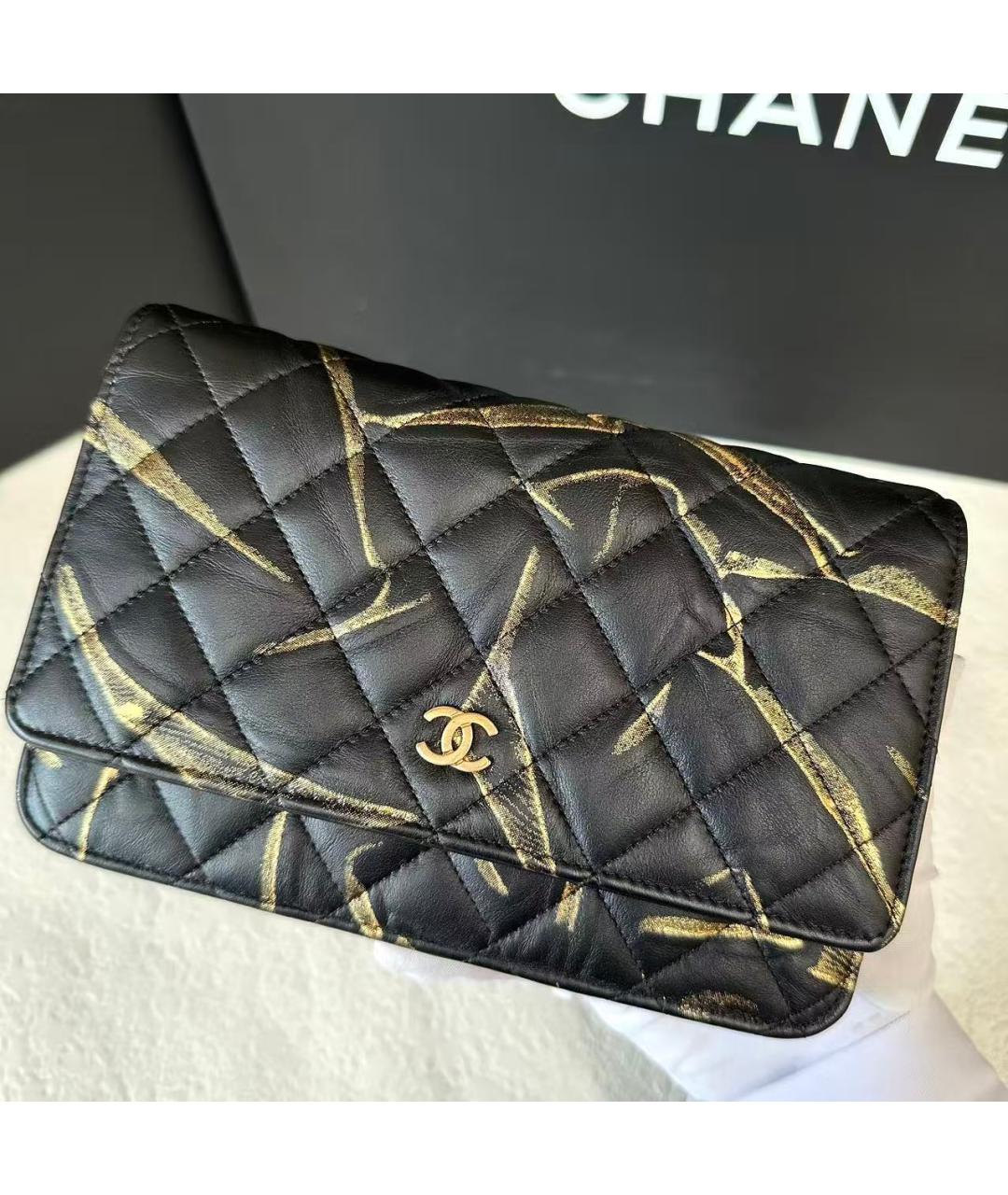 CHANEL Черная кожаная сумка через плечо, фото 3