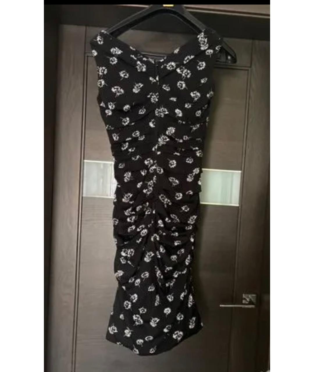 DOLCE&GABBANA Черное шелковое коктейльное платье, фото 2