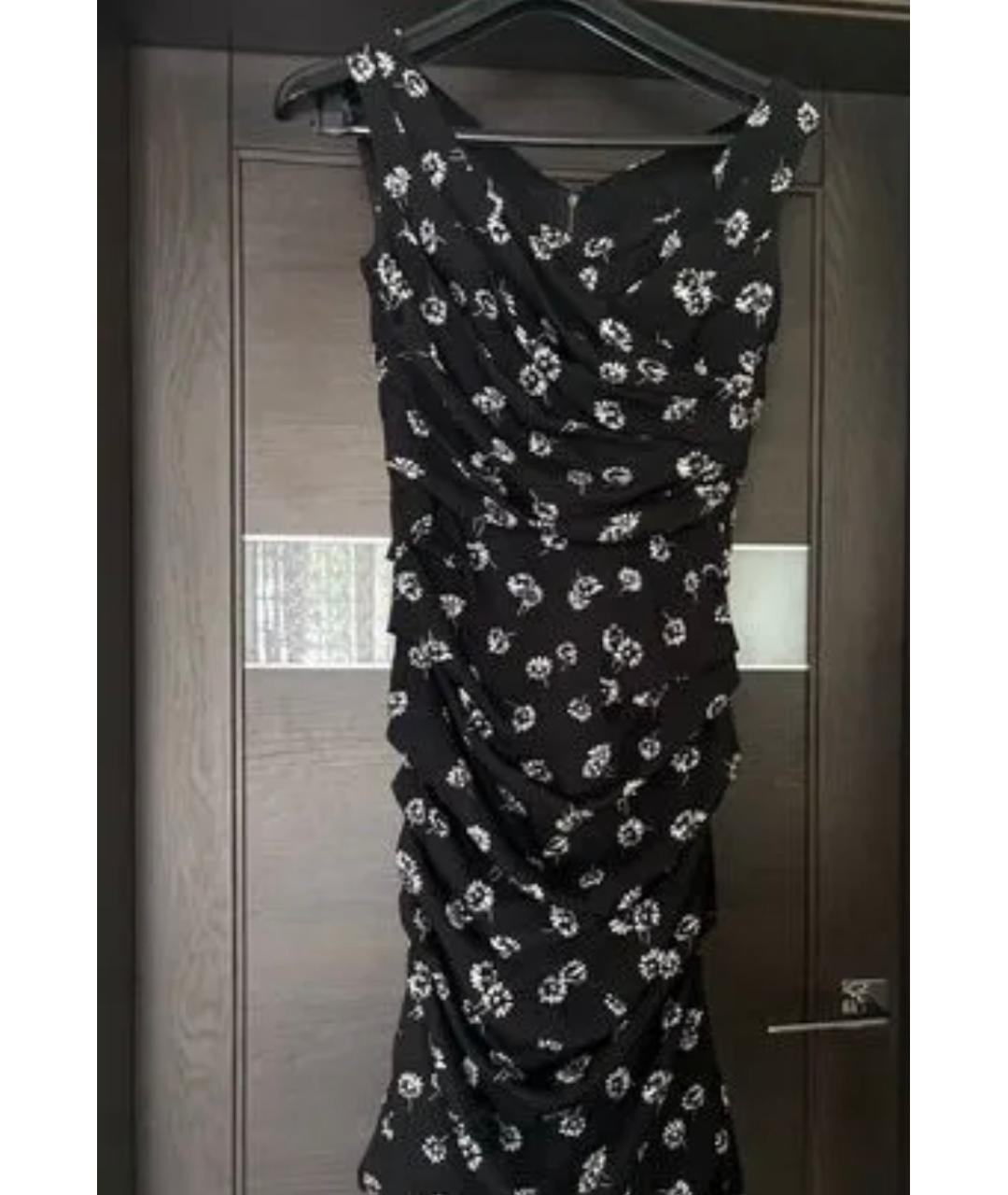 DOLCE&GABBANA Черное шелковое коктейльное платье, фото 6
