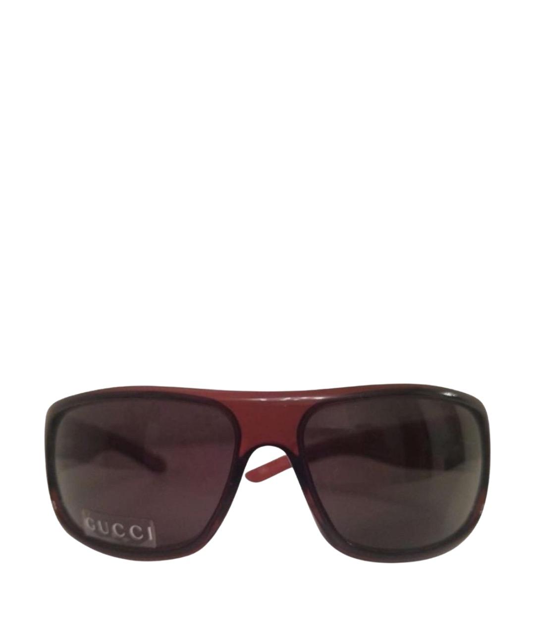 GUCCI Коричневые пластиковые солнцезащитные очки, фото 1