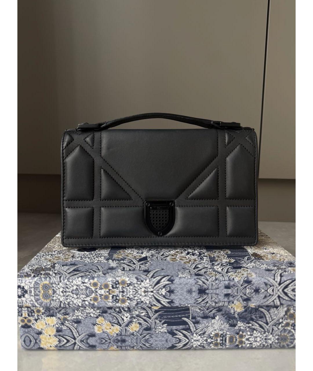 CHRISTIAN DIOR Черная кожаная сумка с короткими ручками, фото 9