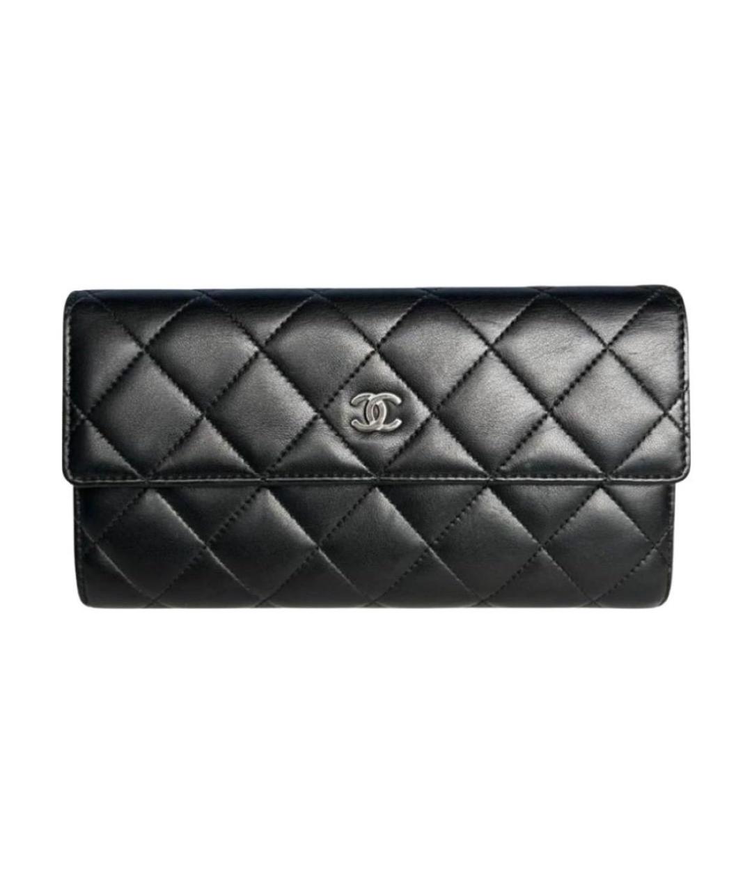 CHANEL Черный кожаный кошелек, фото 9