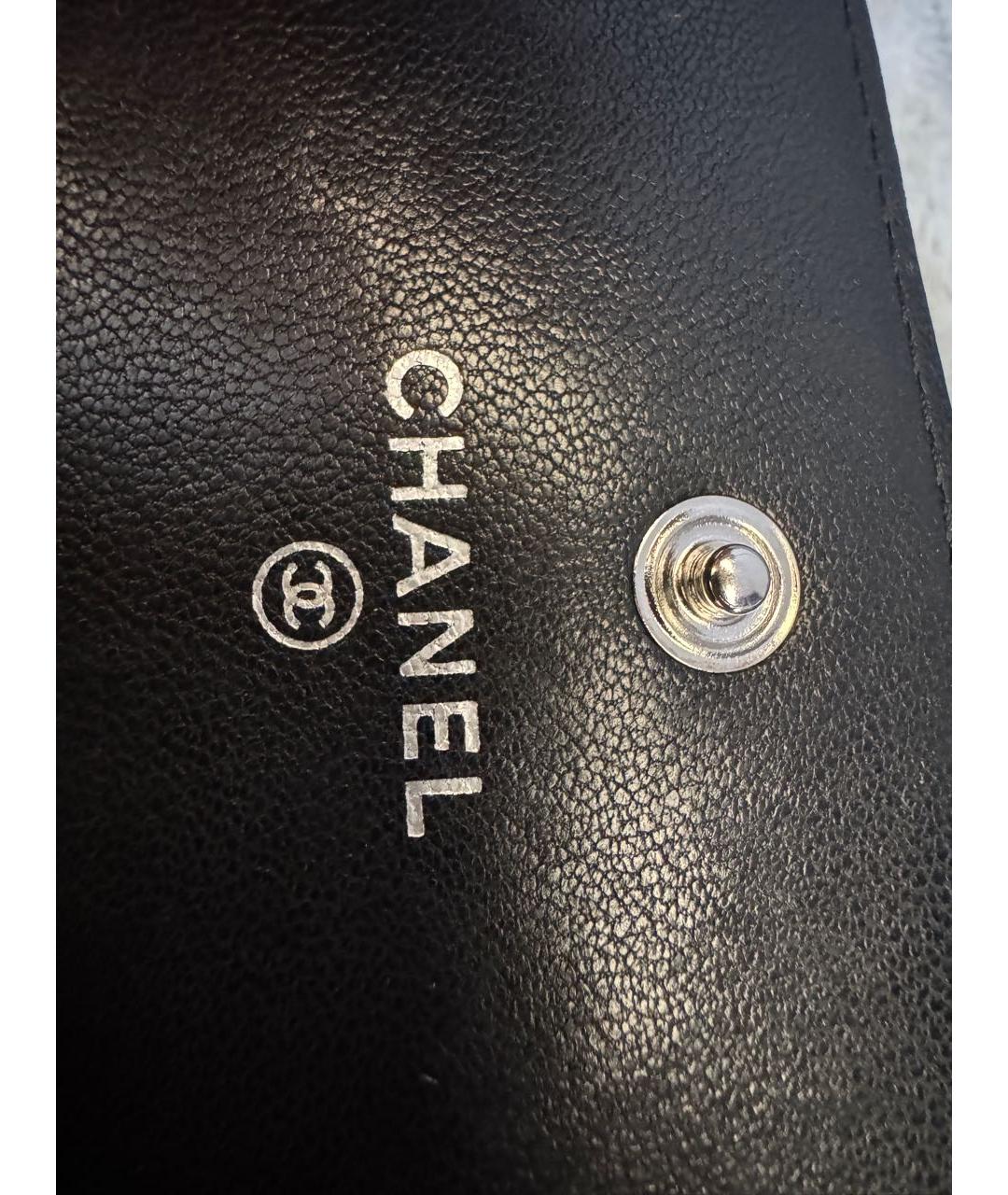 CHANEL Черный кожаный кошелек, фото 8