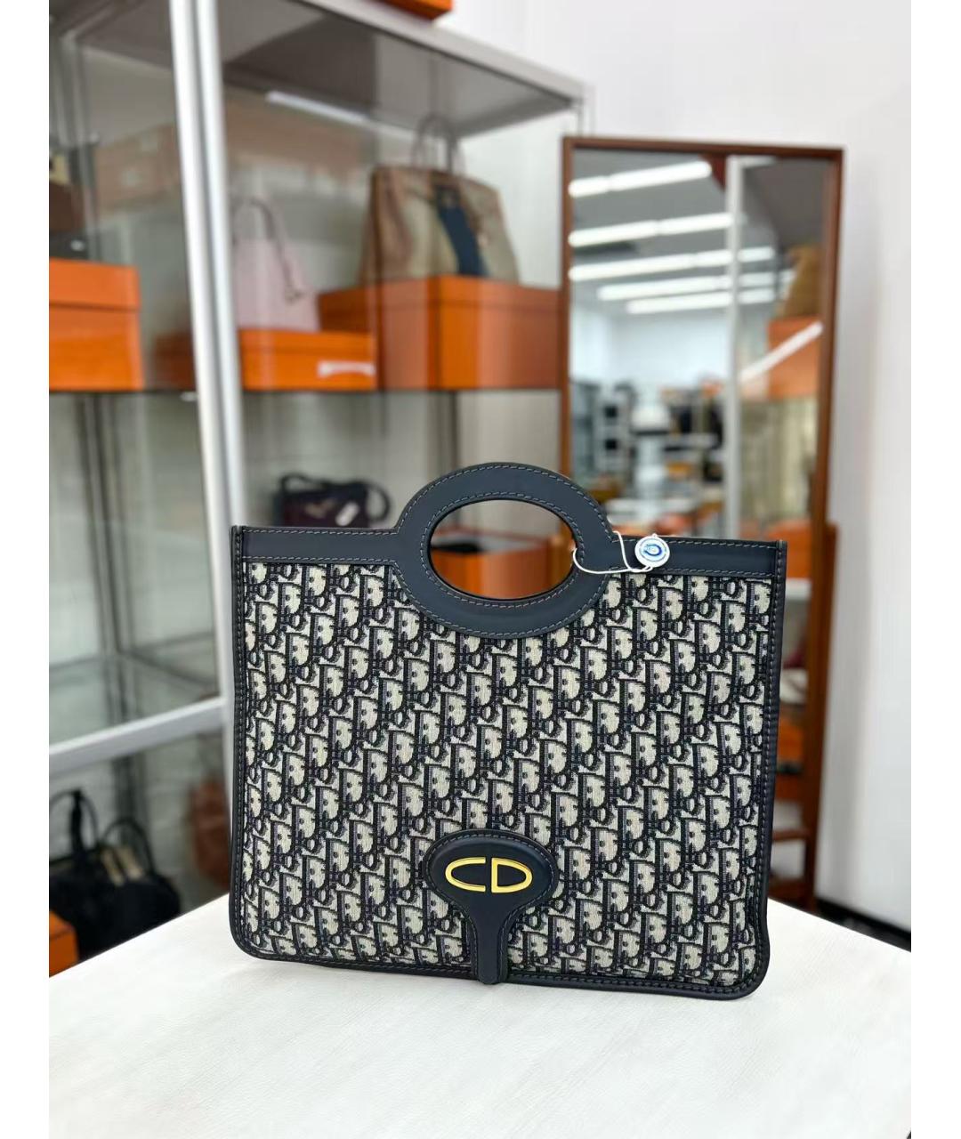 CHRISTIAN DIOR Темно-синяя сумка с короткими ручками, фото 2