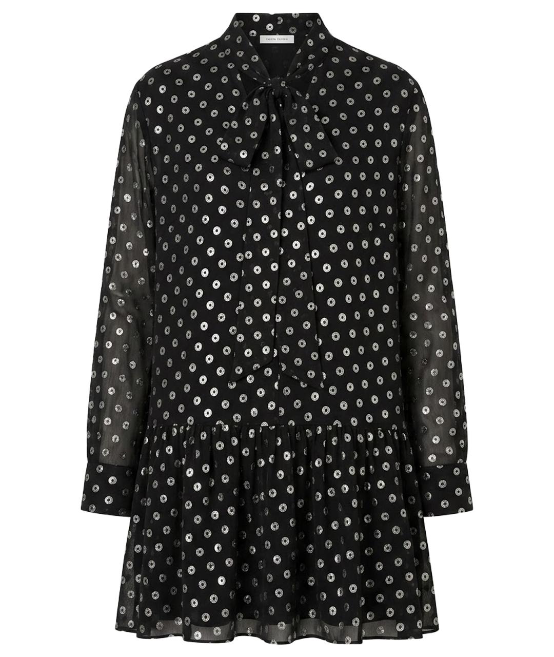 SAINT LAURENT Черное шелковое коктейльное платье, фото 1