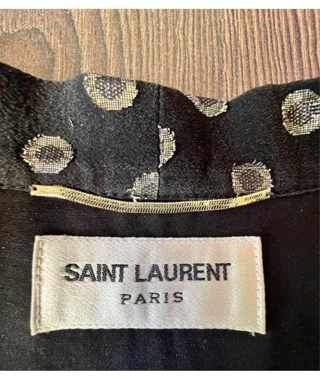 SAINT LAURENT Черное шелковое коктейльное платье, фото 7