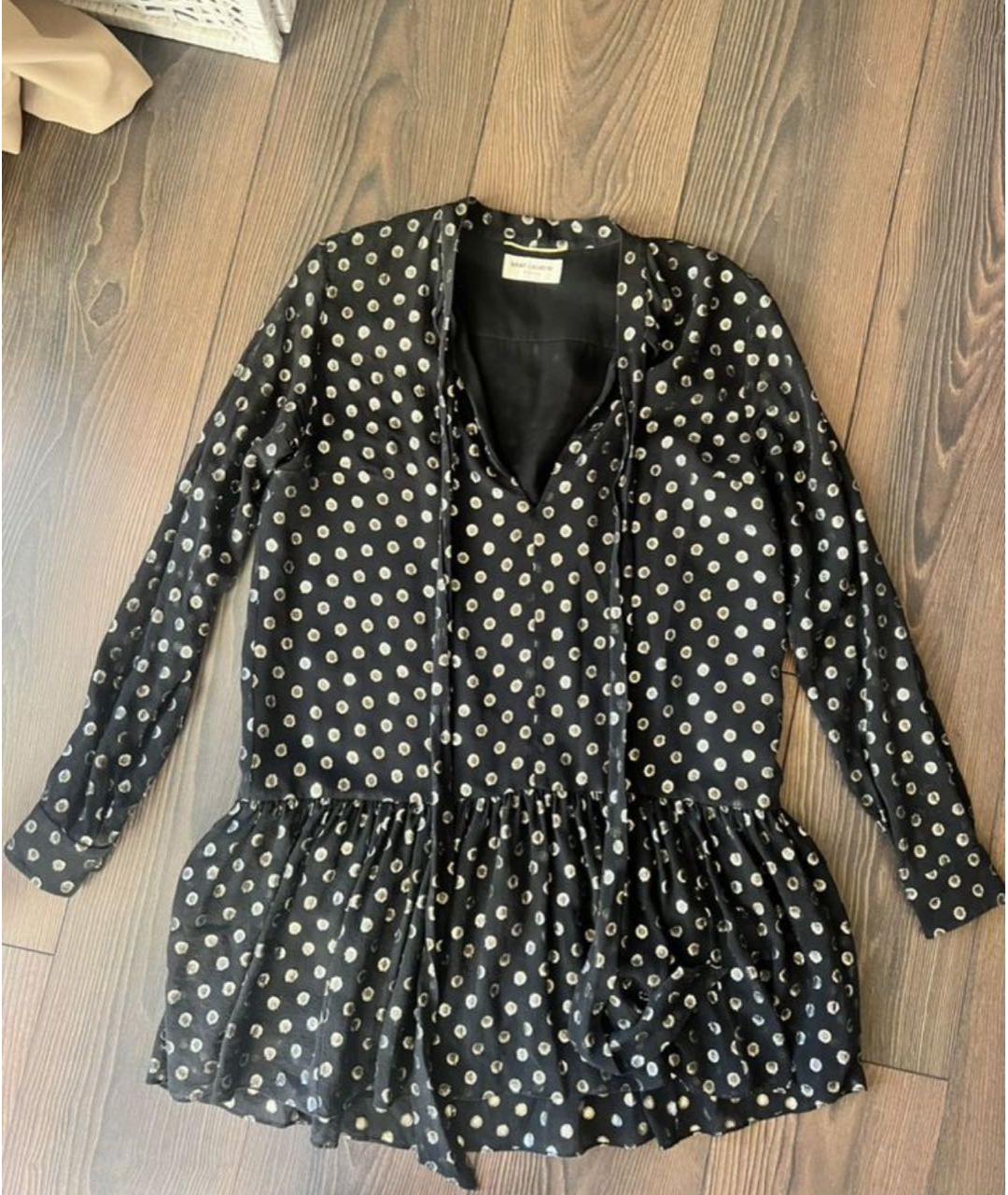 SAINT LAURENT Черное шелковое коктейльное платье, фото 5