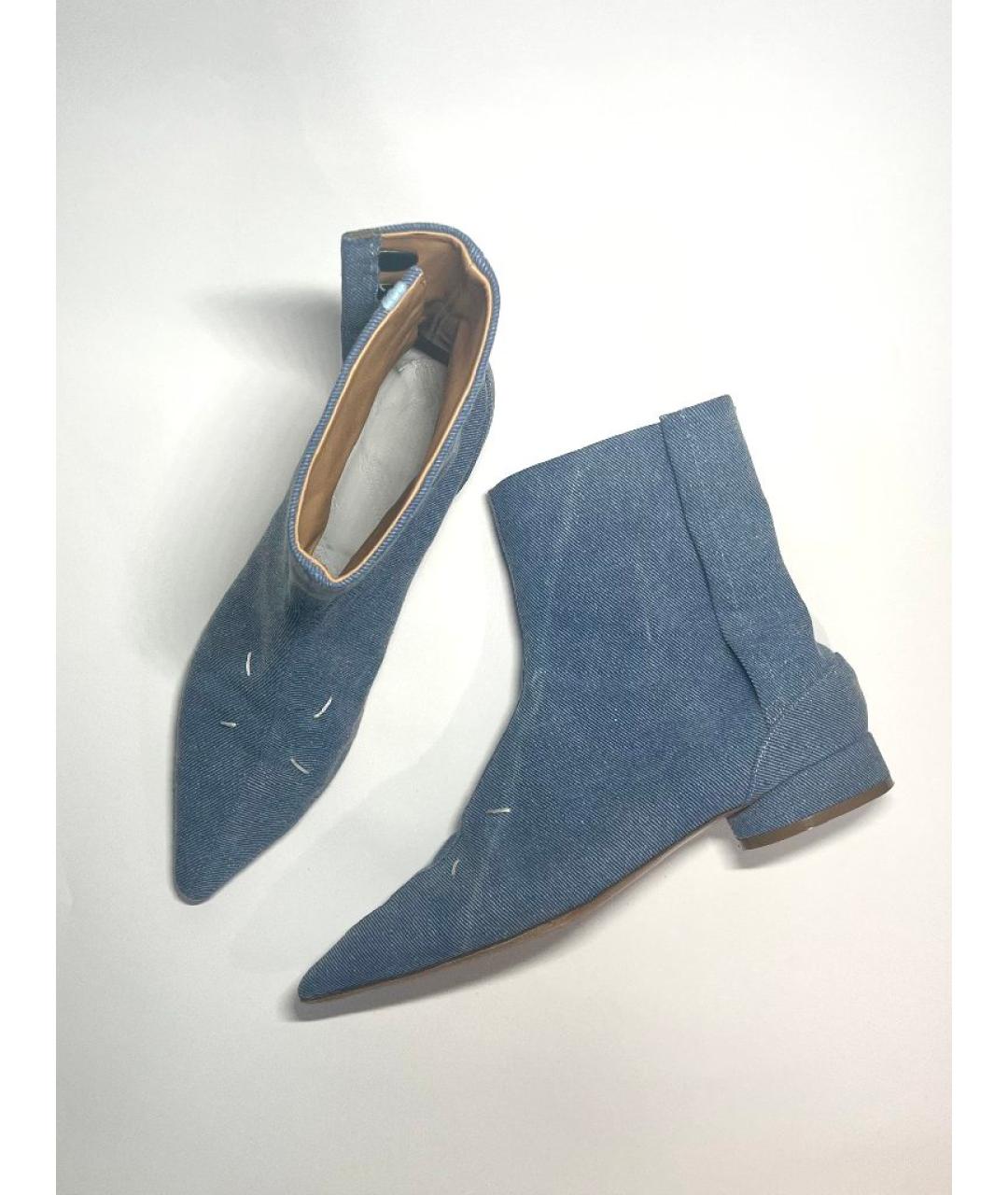 MAISON MARGIELA Синие текстильные ботинки, фото 2