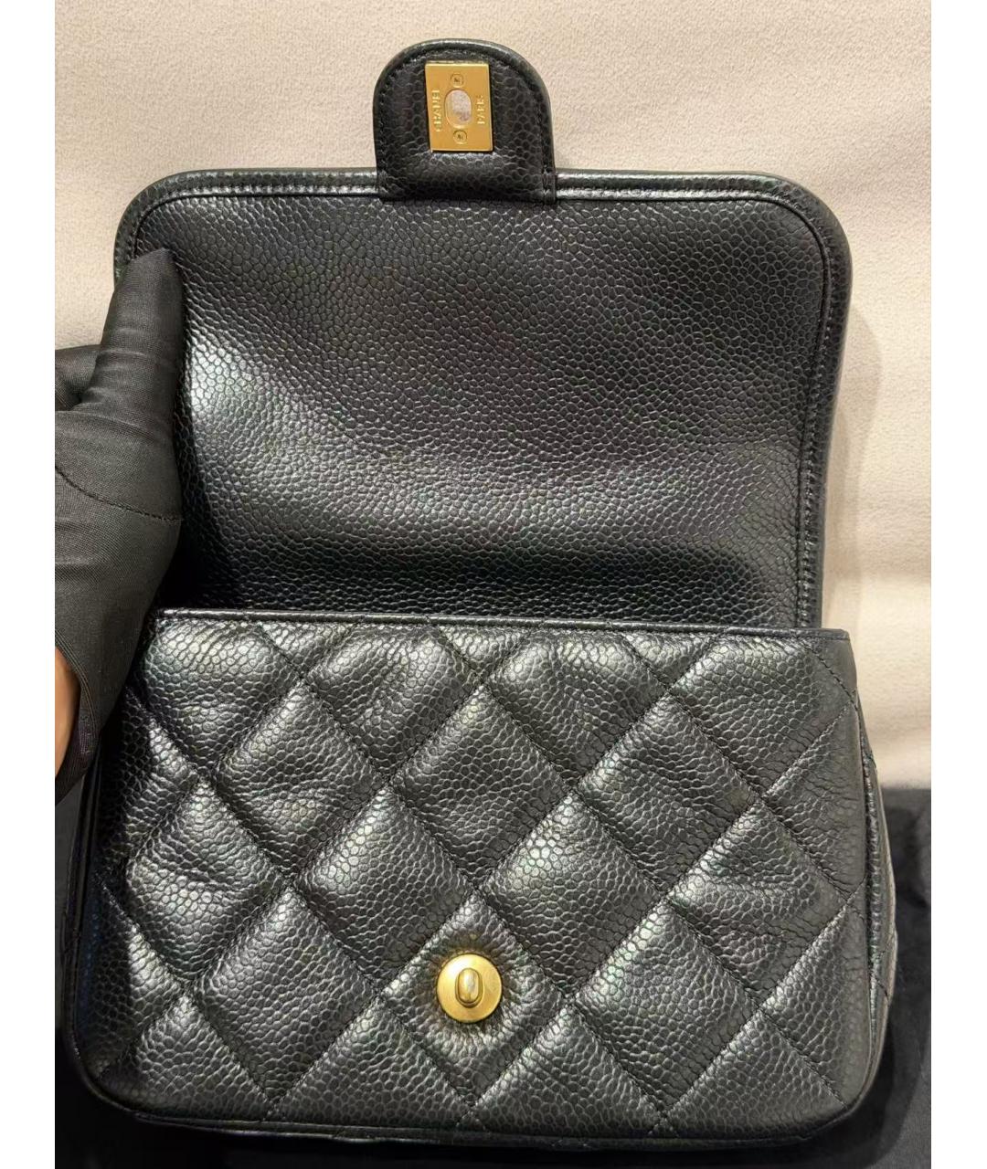 CHANEL Черная кожаная сумка с короткими ручками, фото 5