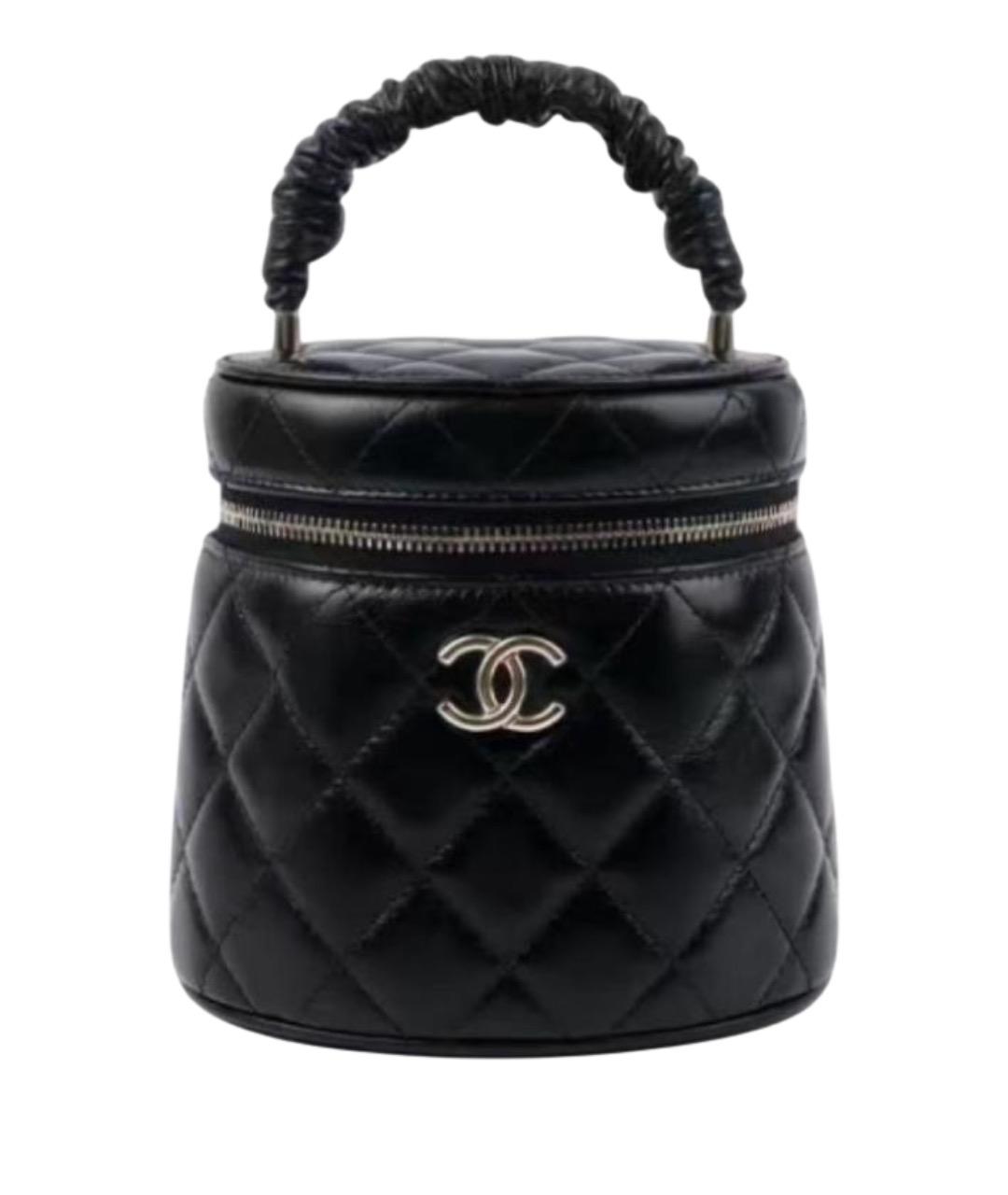 CHANEL Черная кожаная сумка с короткими ручками, фото 1