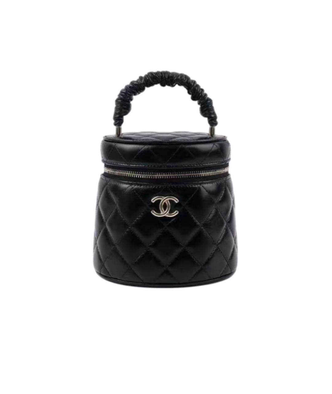 CHANEL Черная кожаная сумка с короткими ручками, фото 5