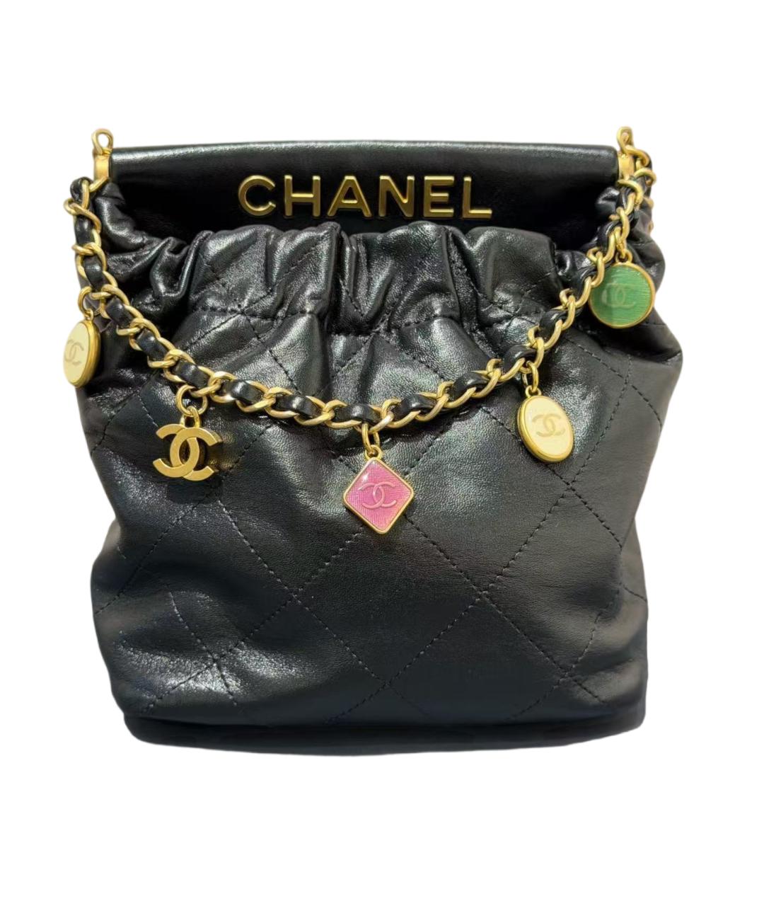 CHANEL Черная кожаная сумка через плечо, фото 6