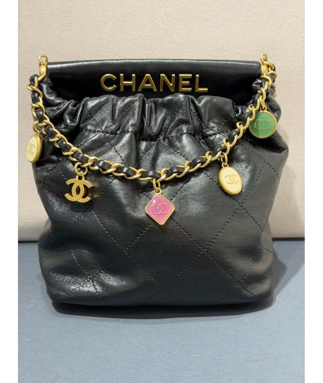 CHANEL Черная кожаная сумка через плечо, фото 2