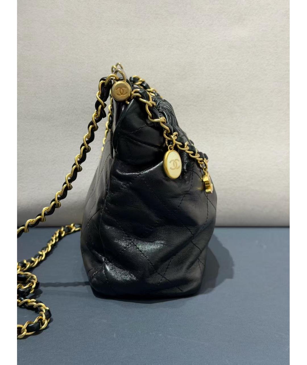 CHANEL Черная кожаная сумка через плечо, фото 4