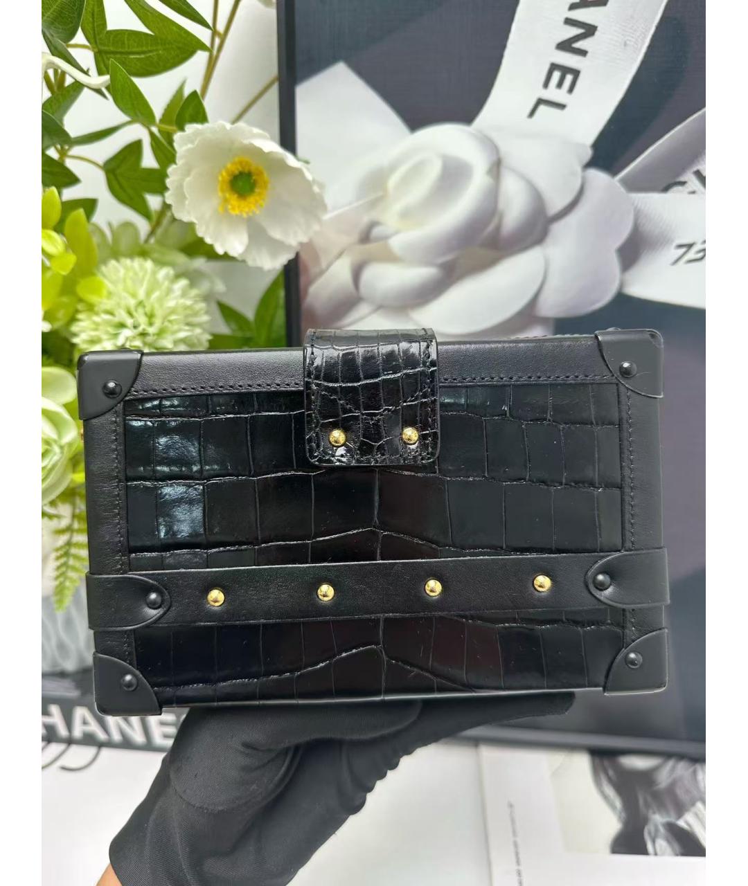 LOUIS VUITTON Черная кожаная сумка через плечо, фото 2