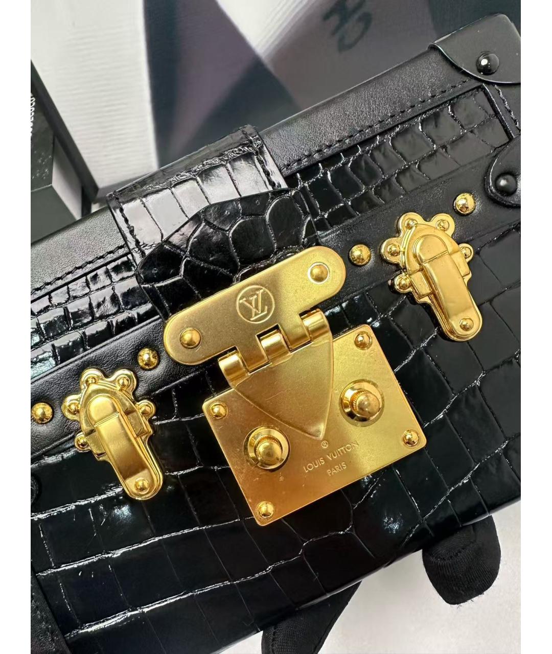 LOUIS VUITTON Черная кожаная сумка через плечо, фото 5