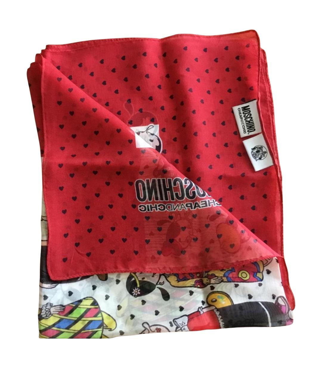 MOSCHINO Красный шелковый шарф, фото 1
