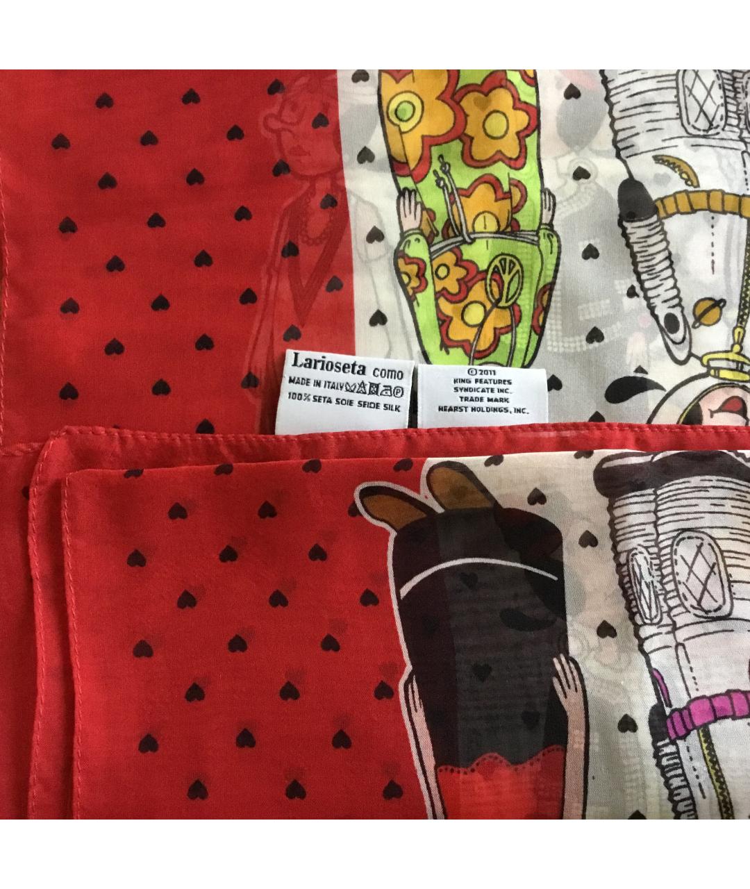 MOSCHINO Красный шелковый шарф, фото 3