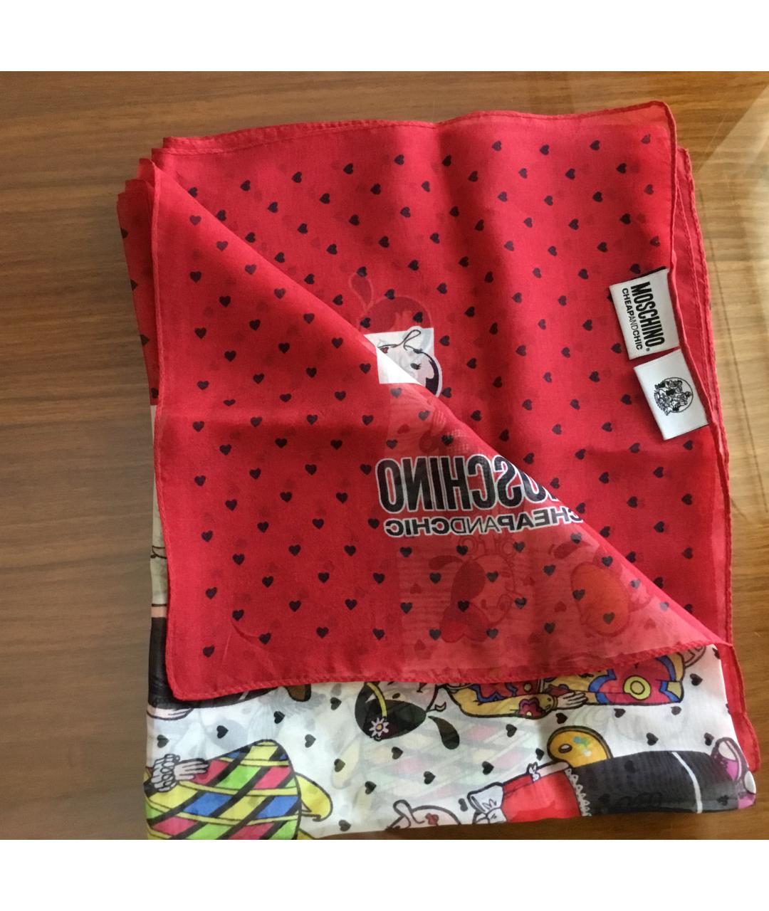 MOSCHINO Красный шелковый шарф, фото 7