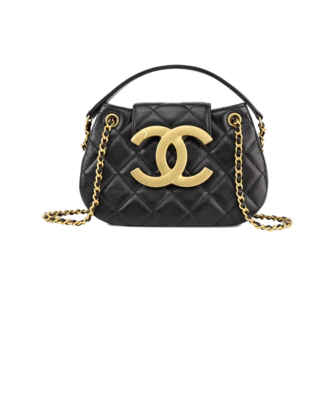 CHANEL Черная кожаная сумка с короткими ручками, фото 6