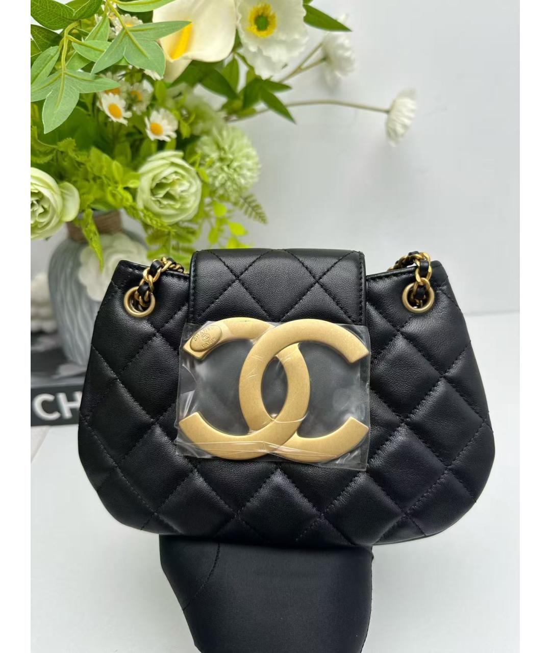 CHANEL Черная кожаная сумка с короткими ручками, фото 2