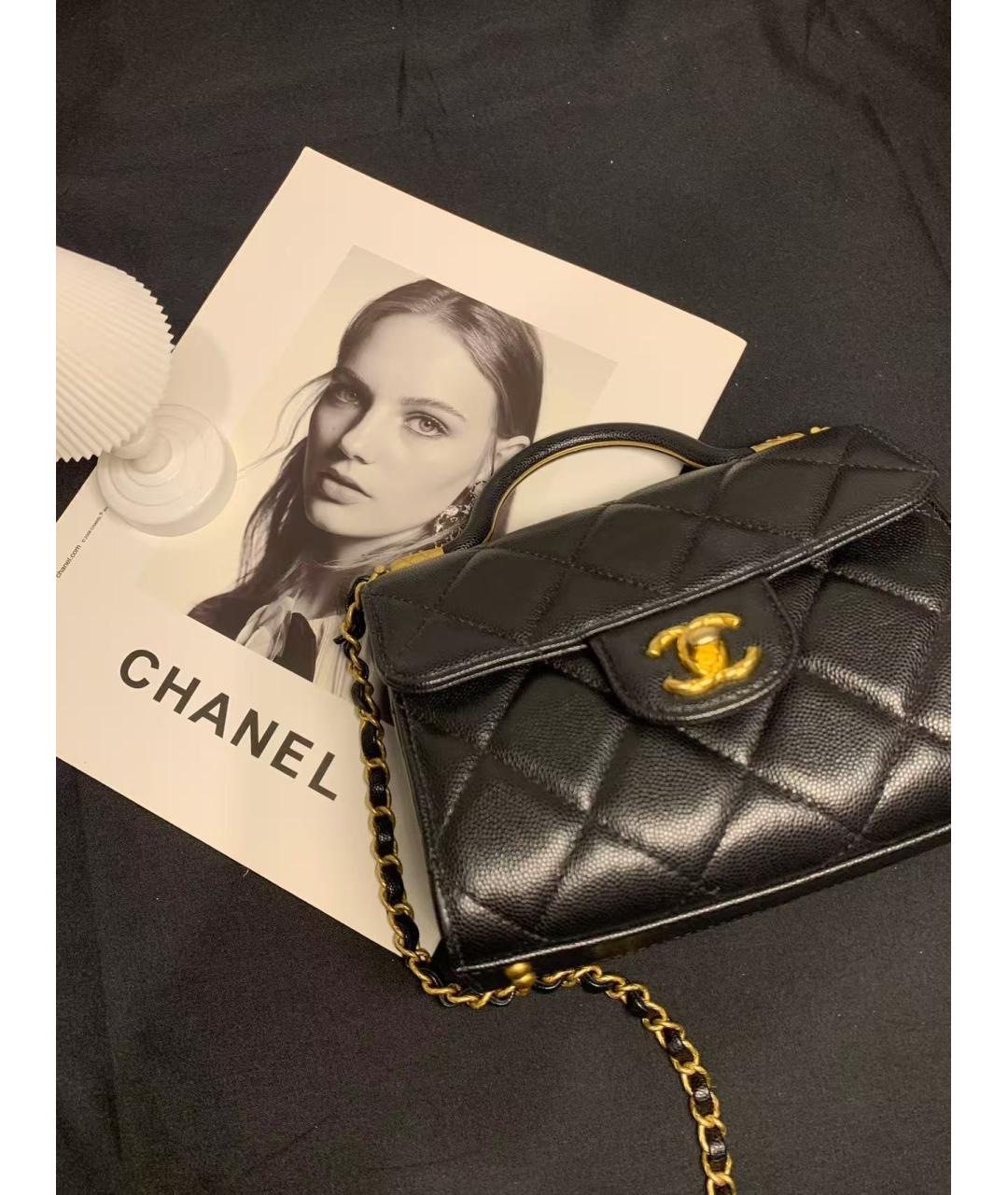 CHANEL Черная кожаная сумка через плечо, фото 2
