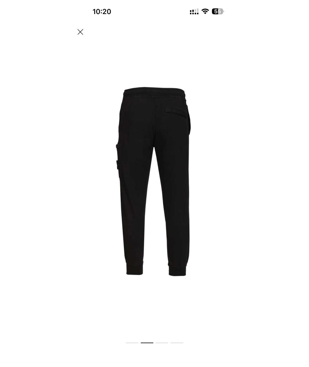 STONE ISLAND Черные хлопковые повседневные брюки, фото 2