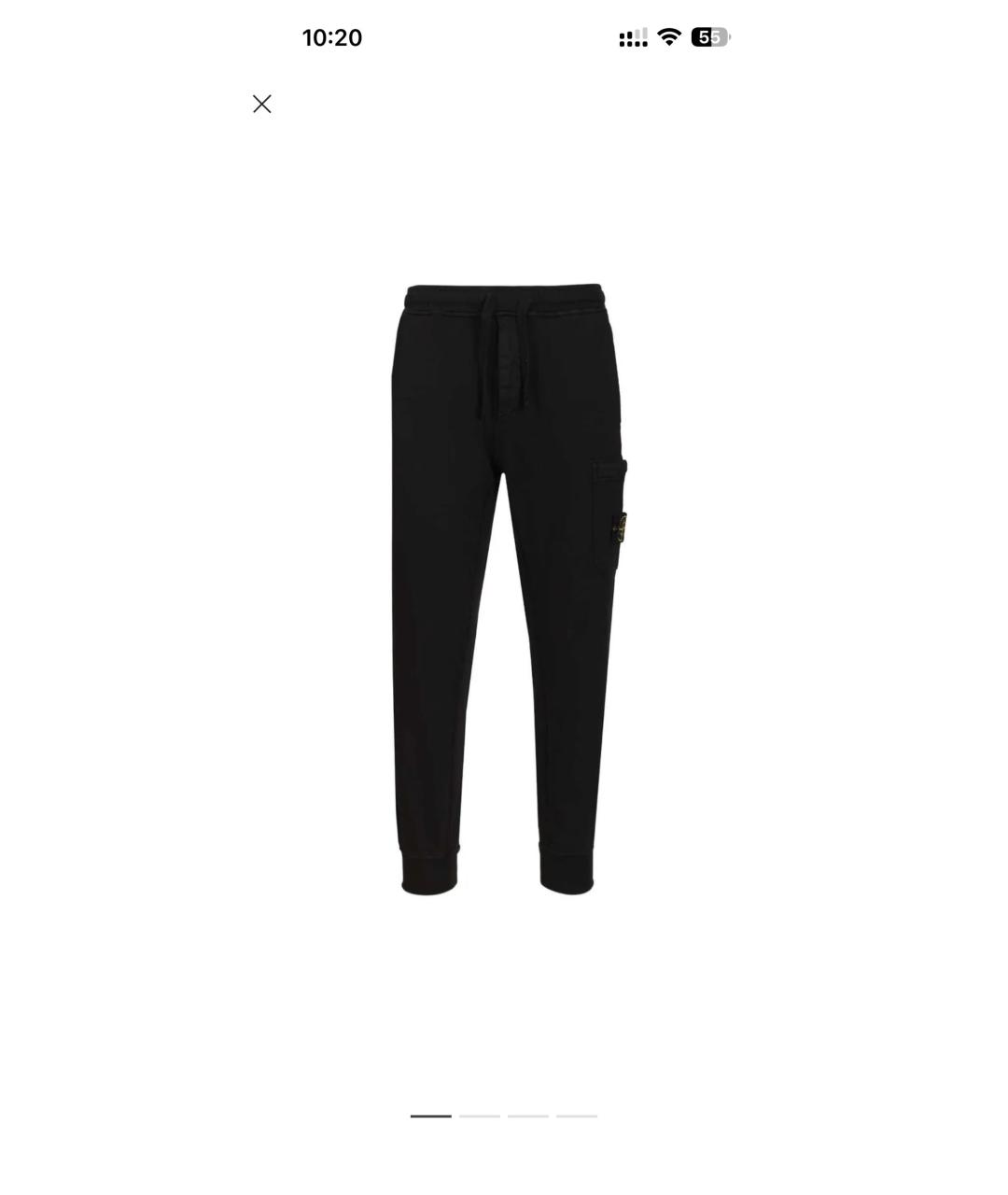 STONE ISLAND Черные хлопковые повседневные брюки, фото 9