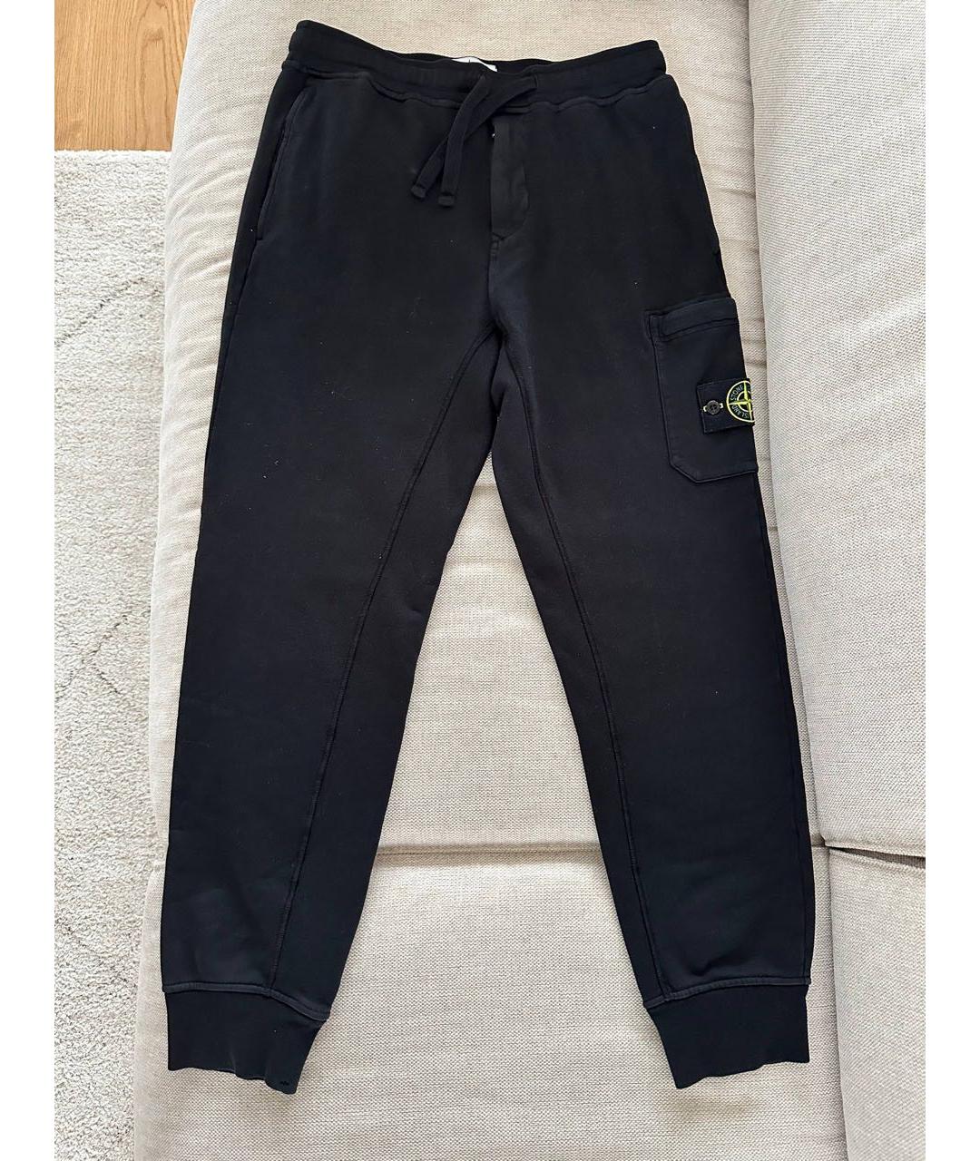 STONE ISLAND Черные хлопковые повседневные брюки, фото 7