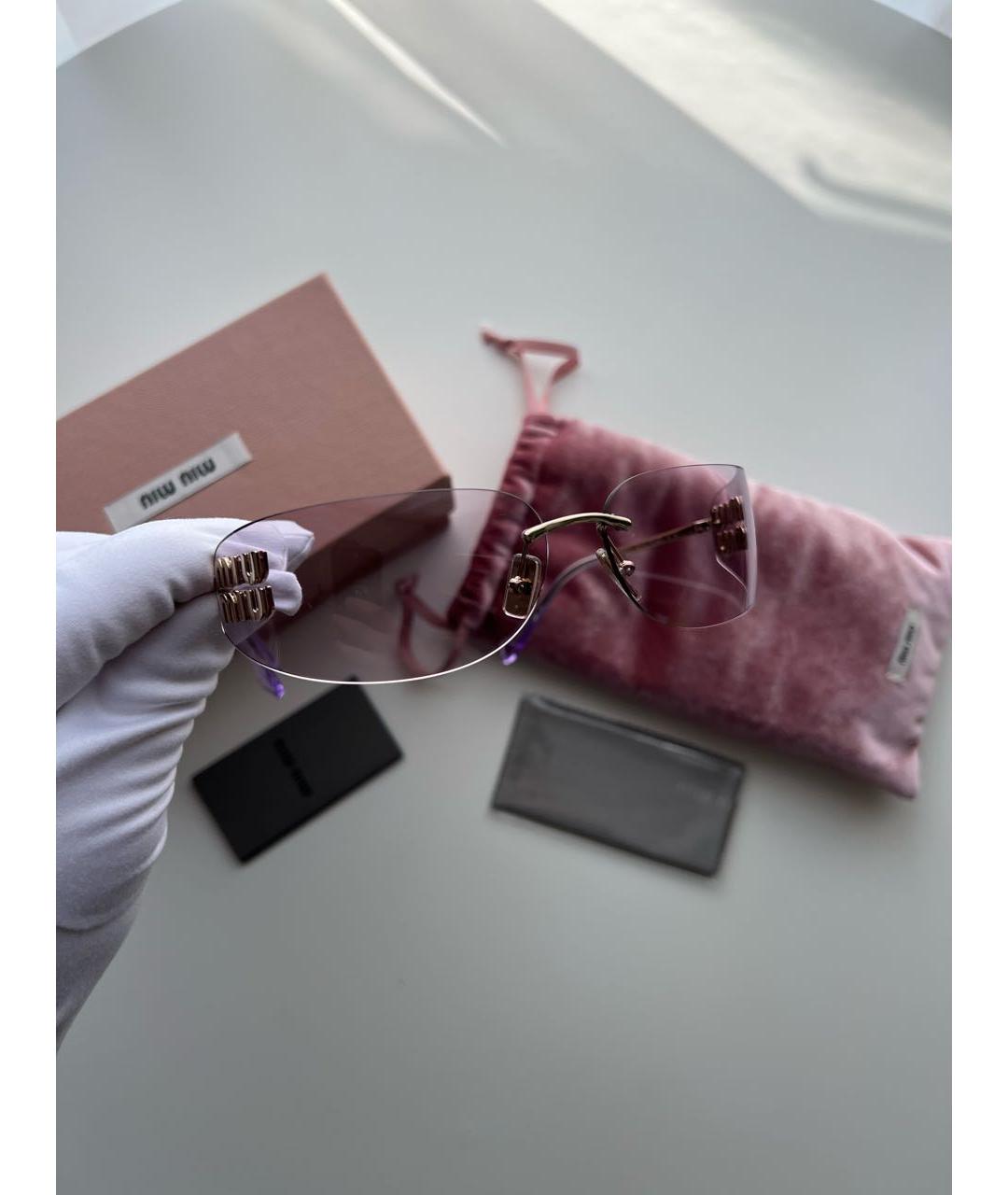 MIU MIU Розовые солнцезащитные очки, фото 3