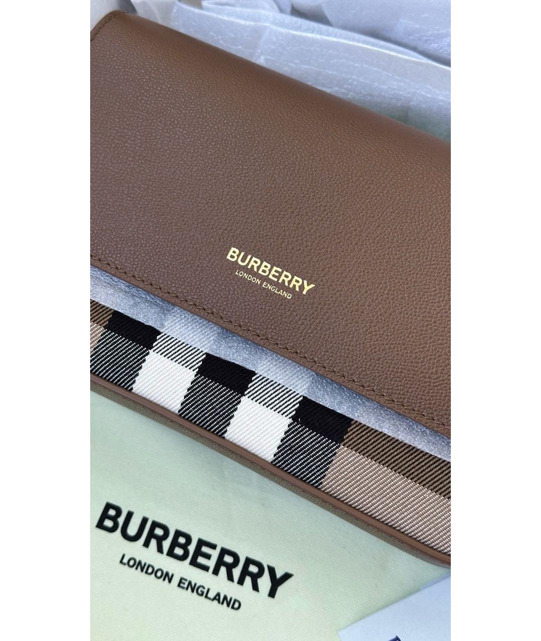 BURBERRY Коричневая кожаная сумка через плечо, фото 5