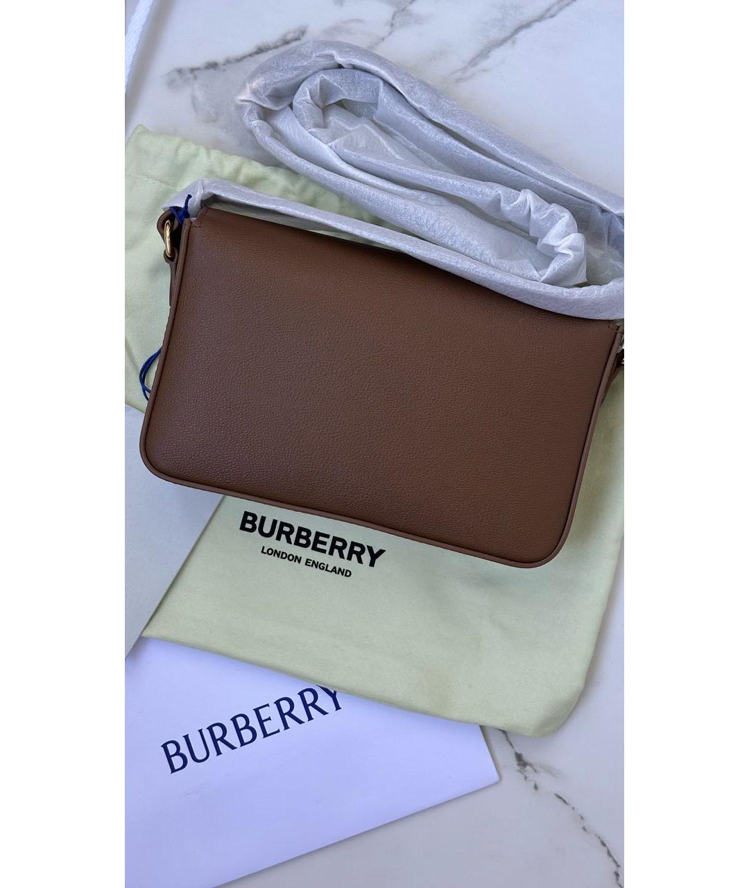 BURBERRY Коричневая кожаная сумка через плечо, фото 3