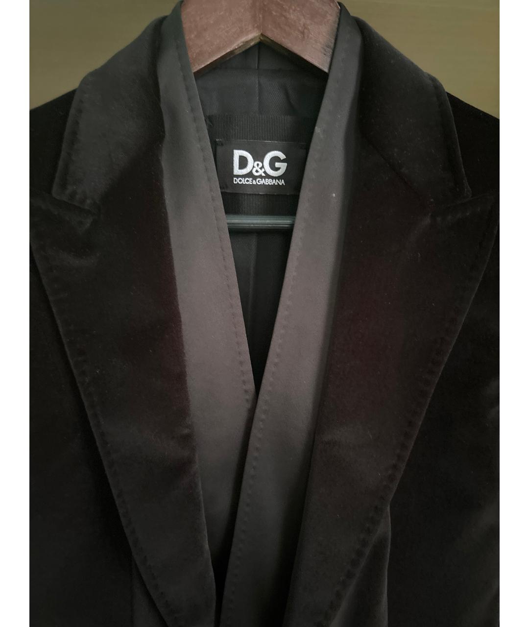 DOLCE&GABBANA Черный бархатный жакет/пиджак, фото 3