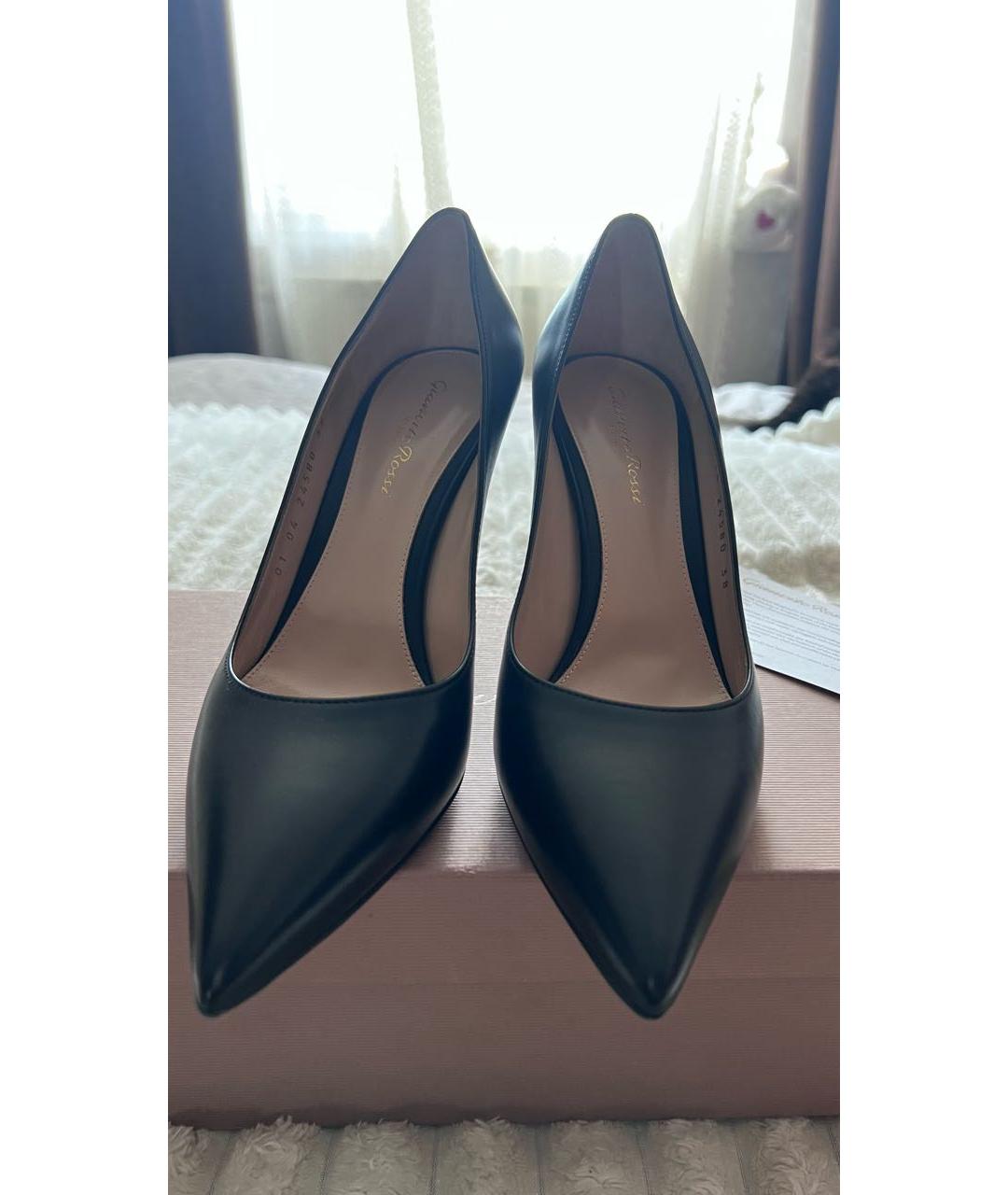 GIANVITO ROSSI Черные кожаные туфли, фото 4