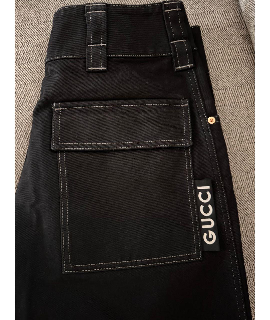 GUCCI Черные хлопковые прямые джинсы, фото 4
