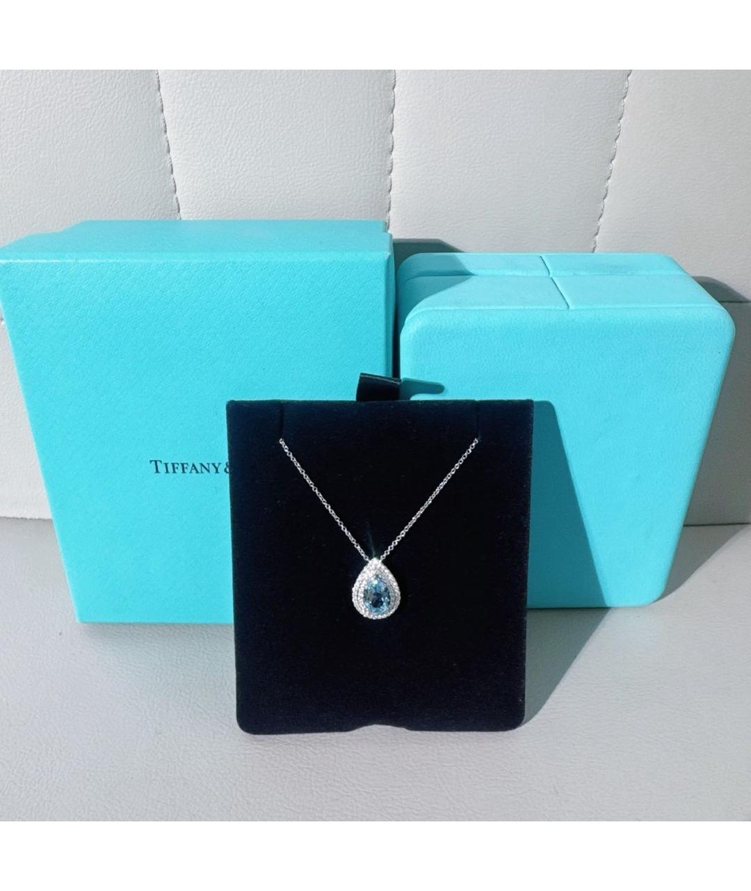 TIFFANY&CO Синее колье из белого золота, фото 6