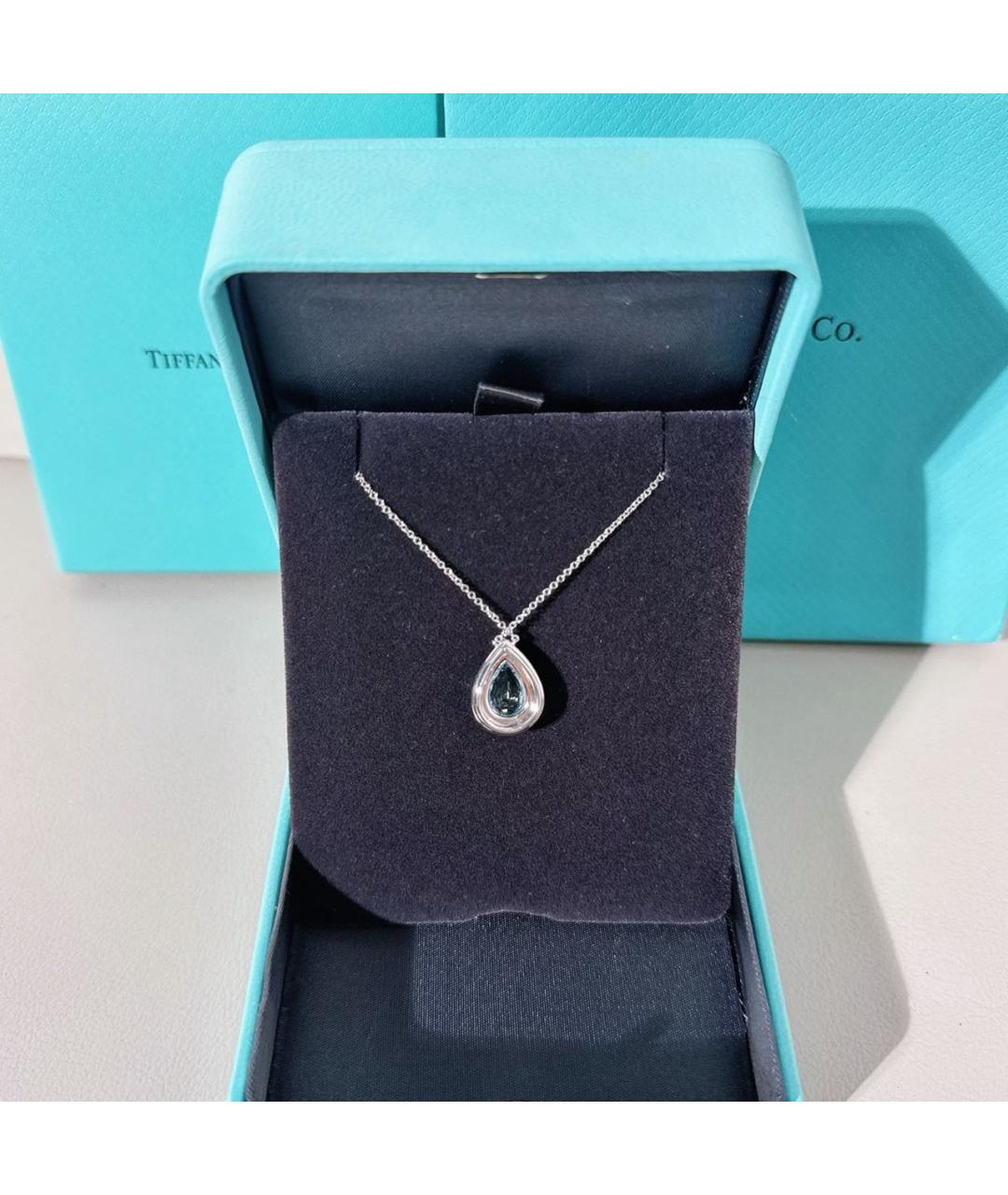 TIFFANY&CO Синее колье из белого золота, фото 5