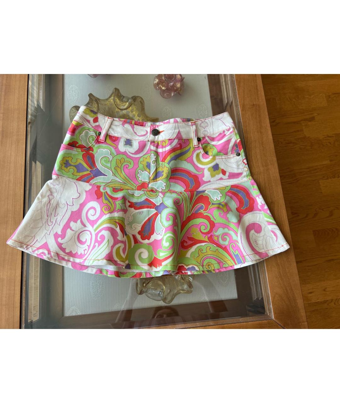 ETRO Розовая хлопковая юбка мини, фото 5