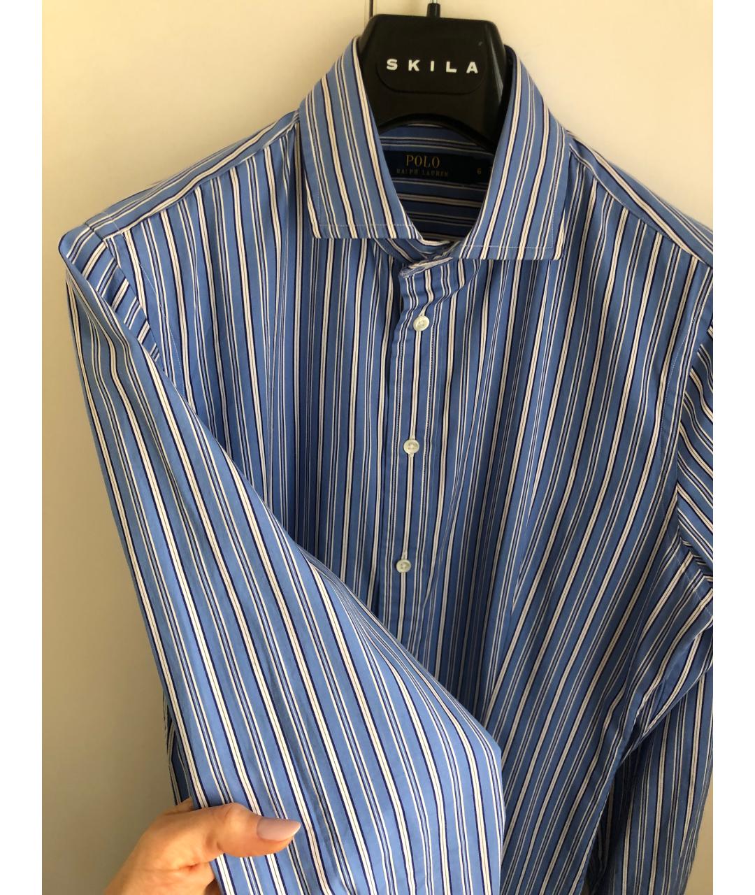 POLO RALPH LAUREN Синее хлопковое повседневное платье, фото 6
