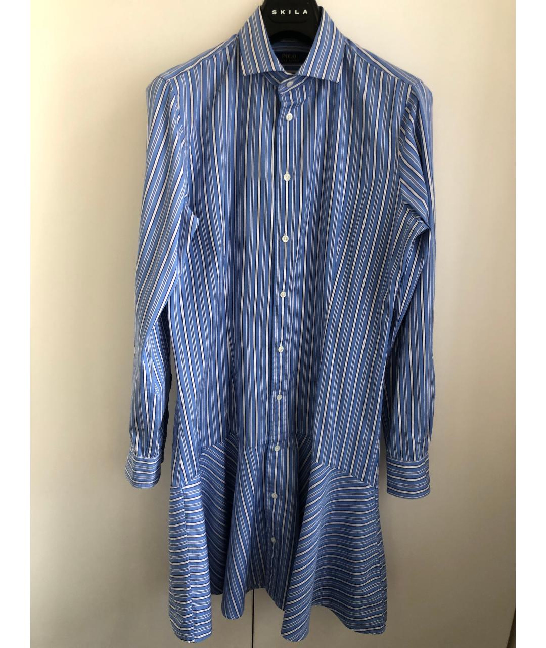 POLO RALPH LAUREN Синее хлопковое повседневное платье, фото 10