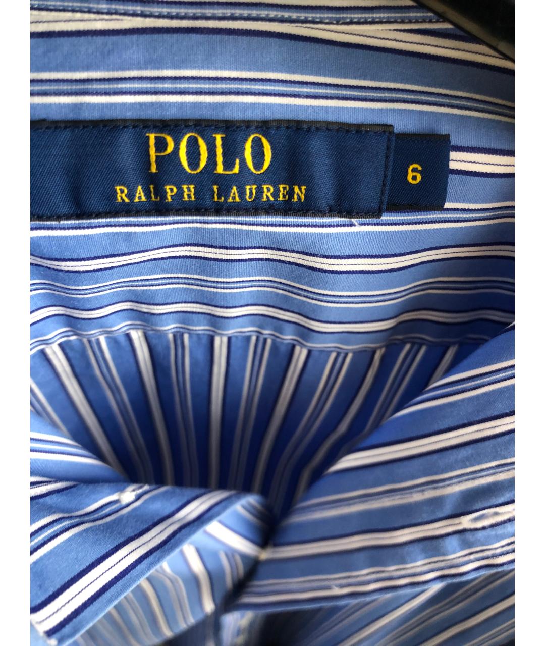 POLO RALPH LAUREN Синее хлопковое повседневное платье, фото 3
