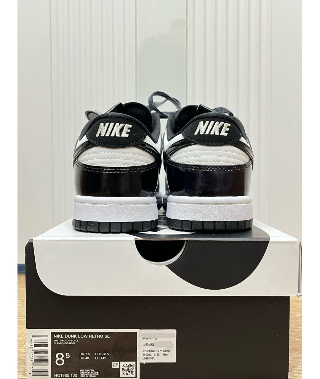 NIKE Черные низкие кроссовки / кеды из лакированной кожи, фото 4