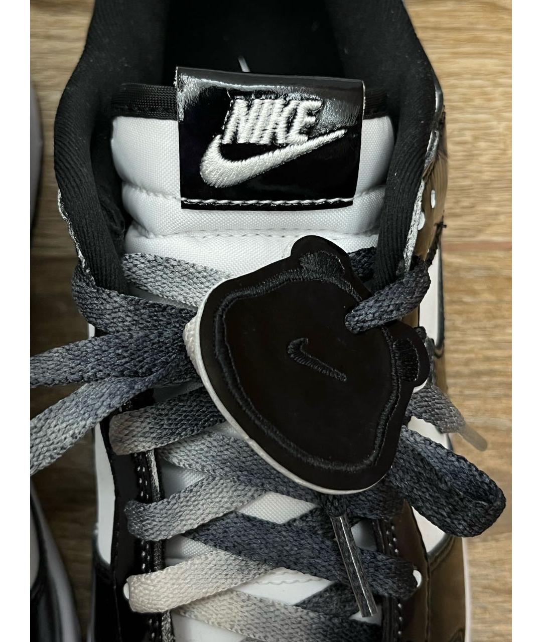 NIKE Черные низкие кроссовки / кеды из лакированной кожи, фото 6