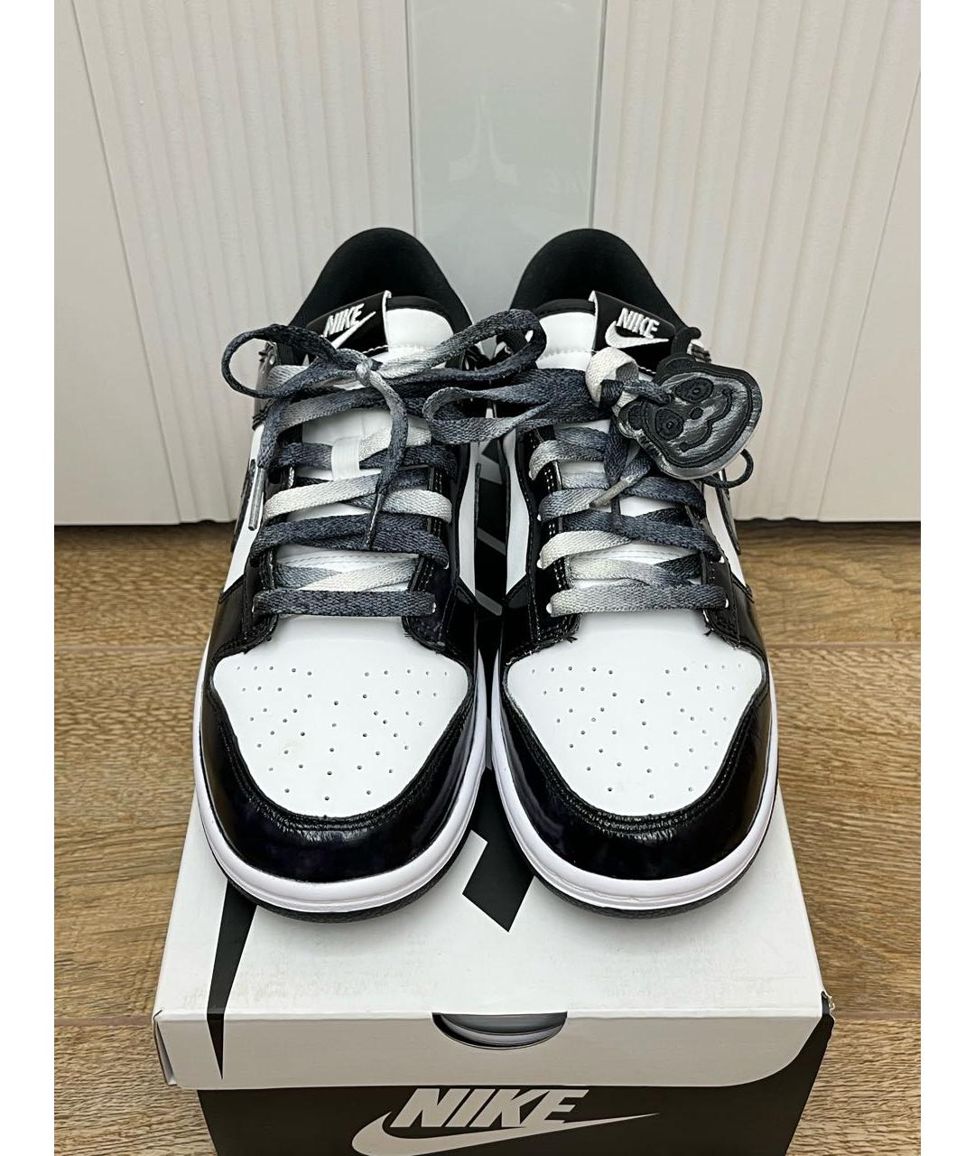NIKE Черные низкие кроссовки / кеды из лакированной кожи, фото 2